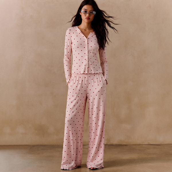 Everyday Set - Pink -  Heart Printed