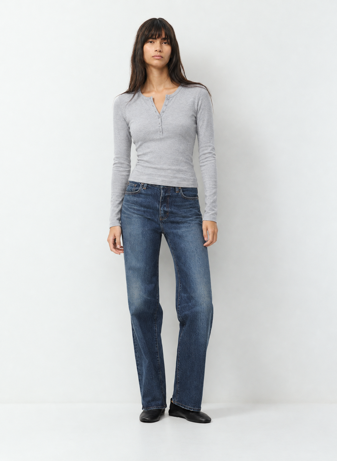 Henley T-Shirt - Heather Grey